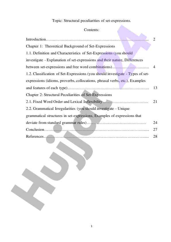 Structural peculiarities of set-expressions research
