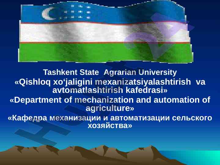 Qishloq xoʻjaligida texnika xavfsizligi asoslari