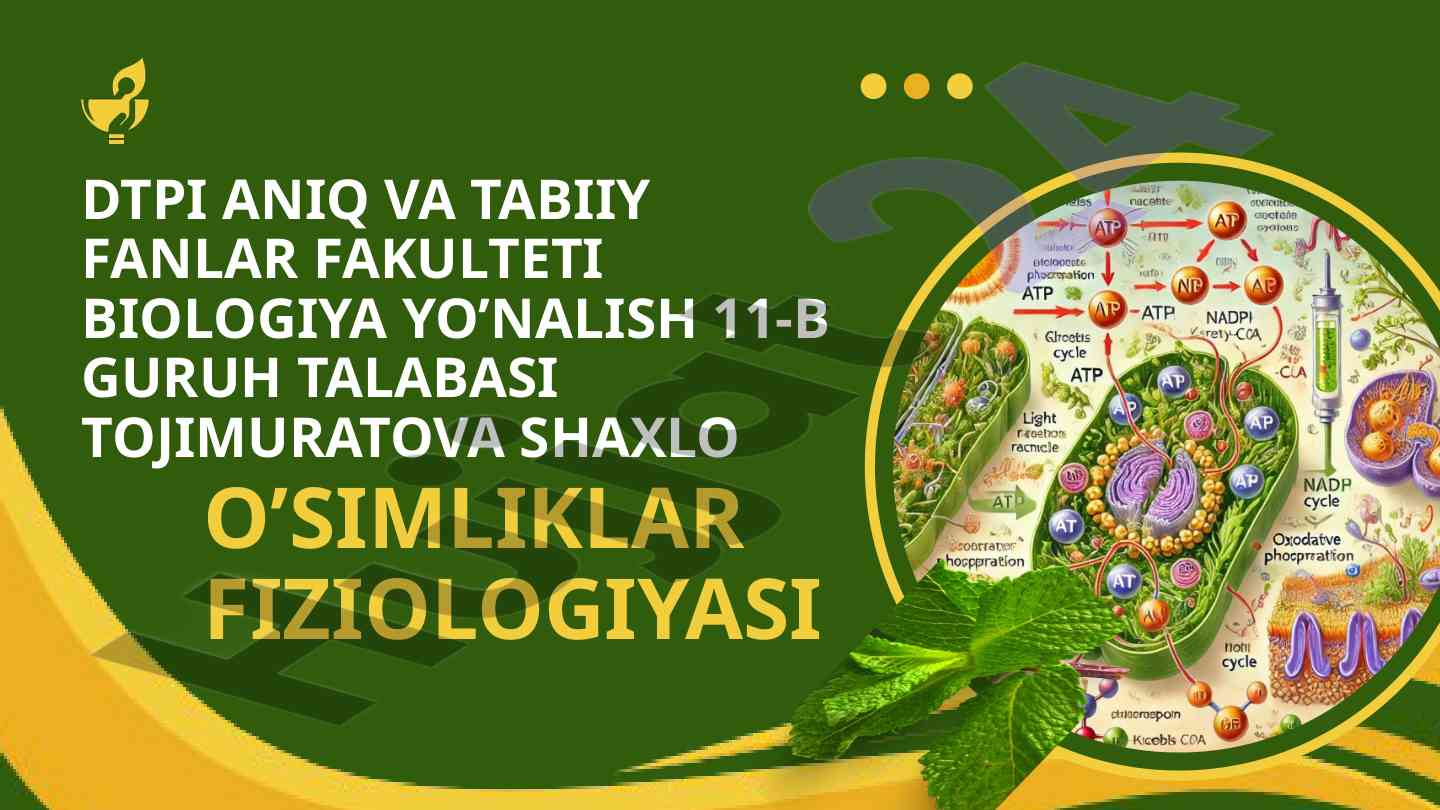 O'simliklar fiziologiyasi: makroergik birikmalar ro'li