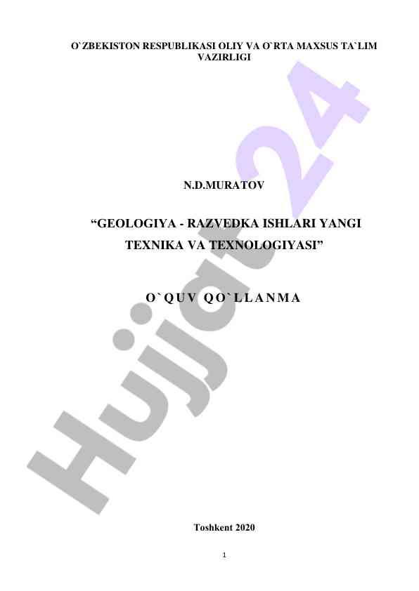 Geologiya razvedka ishlarida yangi texnika va texnologiyalar
