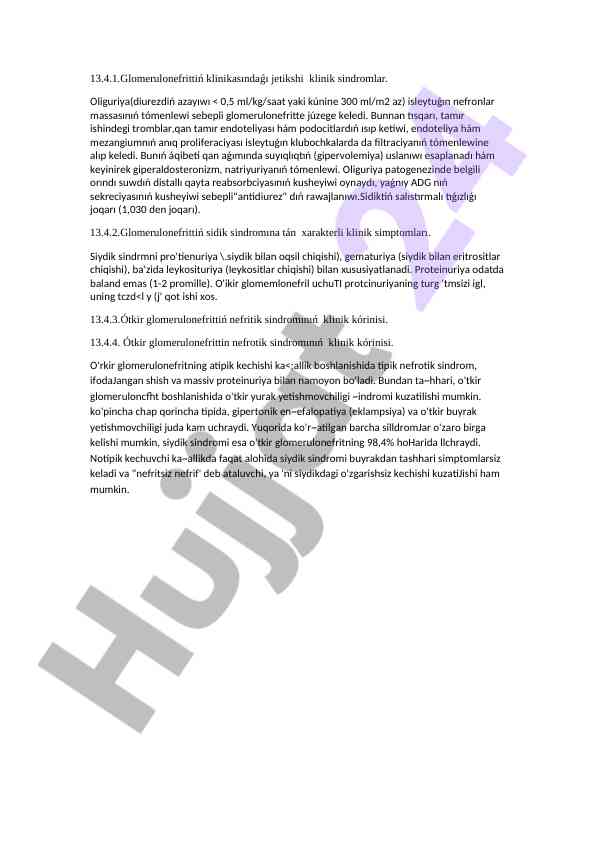 Glomerulonefrit klinikasının klinik sindromları