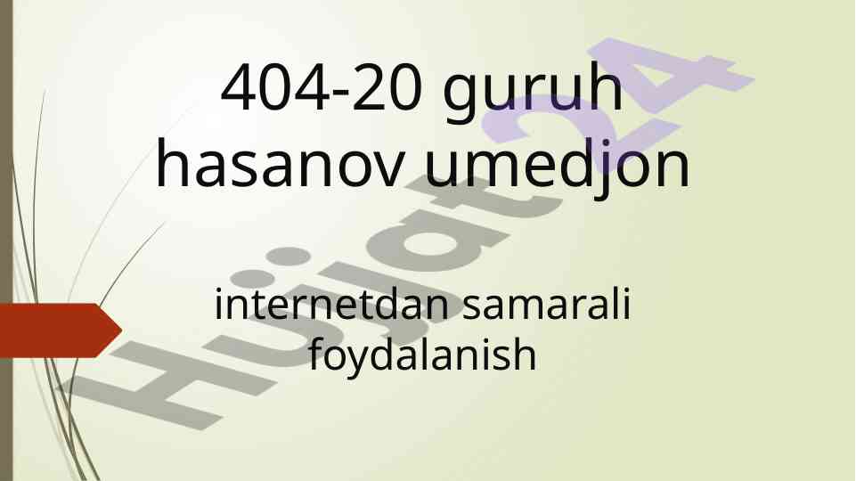 Internetdan samarali foydalanishning muhimligi