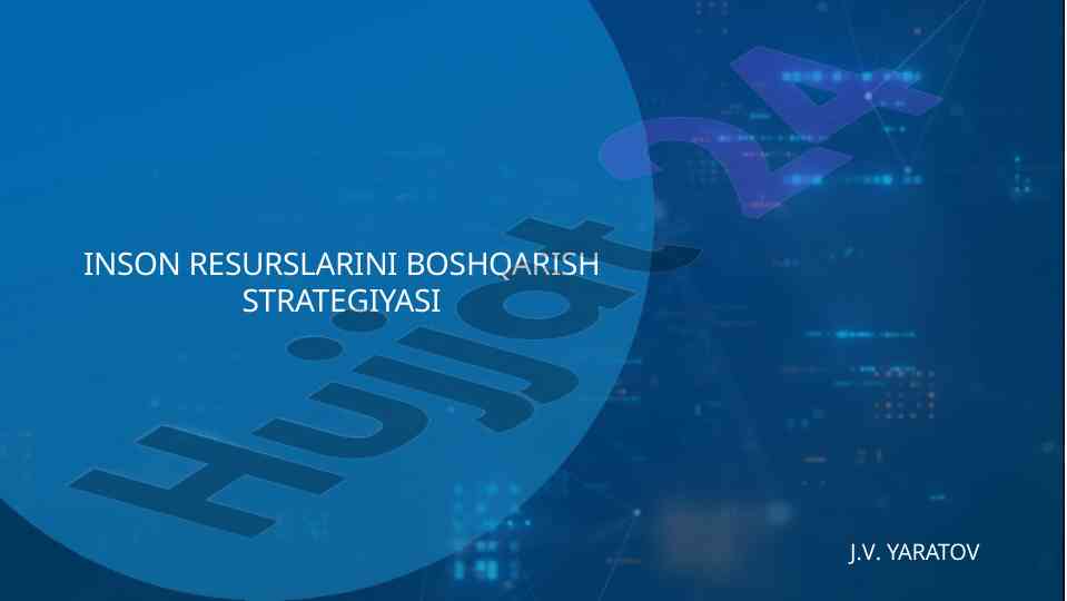 Inson resurslarini boshqarish strategiyasi