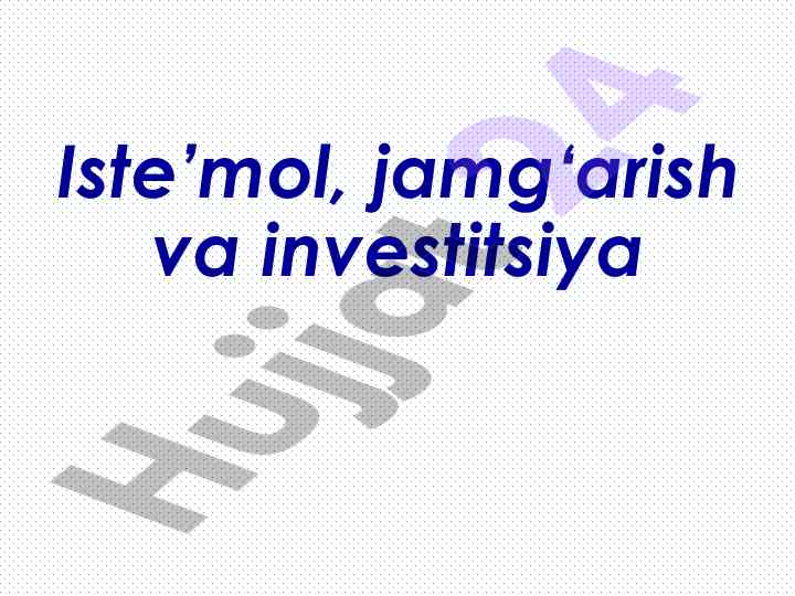 Iste’mol va jamg‘arma funksiyalarining egri chiziqlari