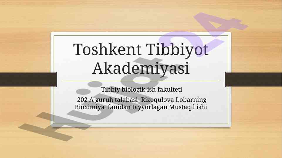 Giyohvandlik va toksikologiya asoslari jihati