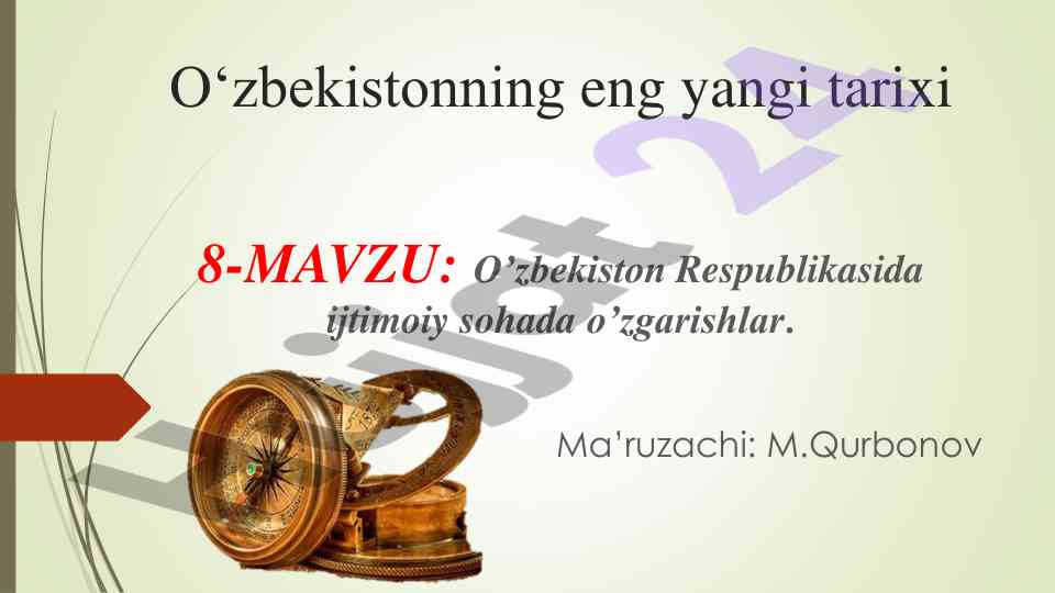 O’zbekistonda ijtimoiy soha o’zgarishlari tahlili