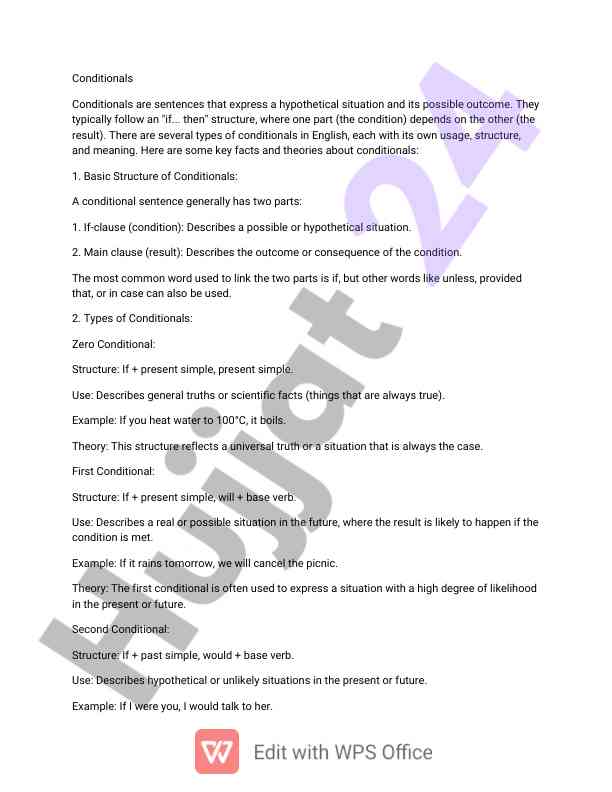 Understanding conditionals in english grammar