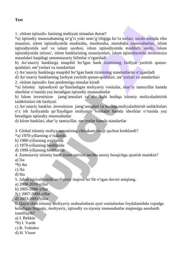 Islom iqtisodi fani: asosiy mavzular va tamoyillar