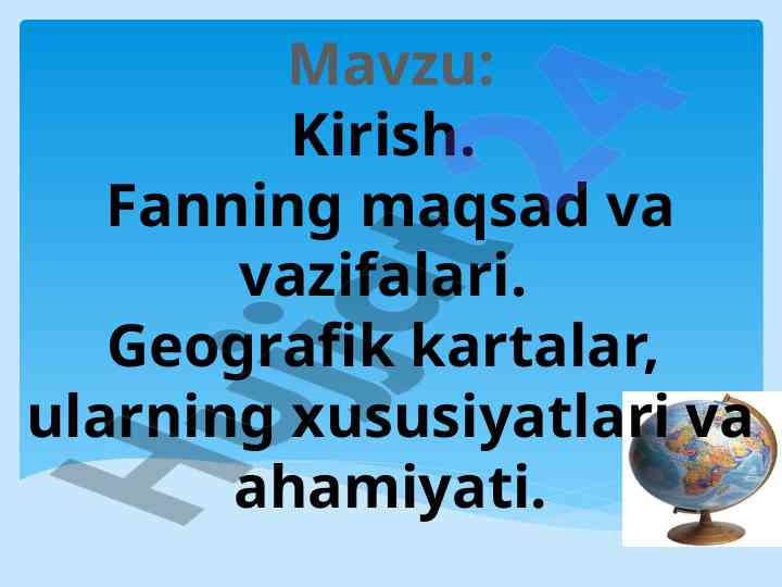 Geografik kartalar va ularning ahamiyati