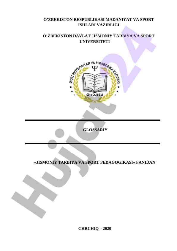 Jismoniy tarbiya va sport pedagogikasi glossariy