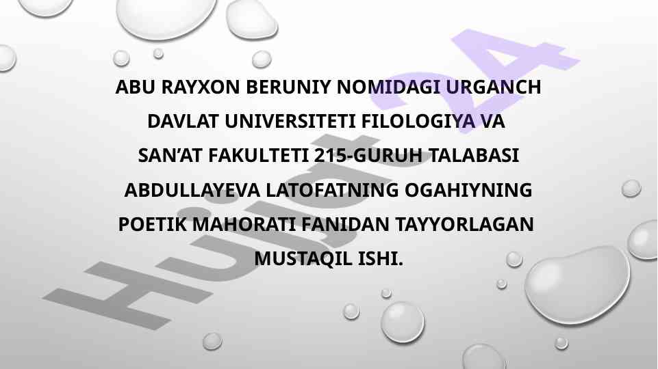 Ogahiy poetikasining o‘zbek adabiyotidagi o‘rni
