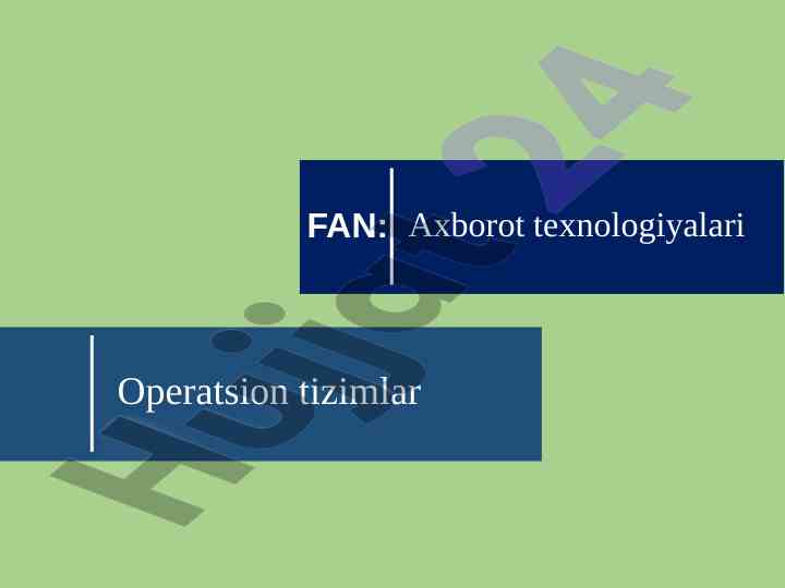 Operatsion tizimlar haqida ma'lumotlar