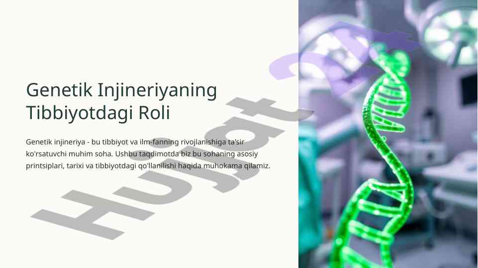 Genetik Injineriyaning Tibbiyotdagi Roli