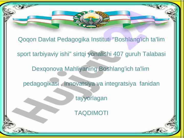 Innovatsion pedagogik texnologiyalar va axborot texnologiyalari