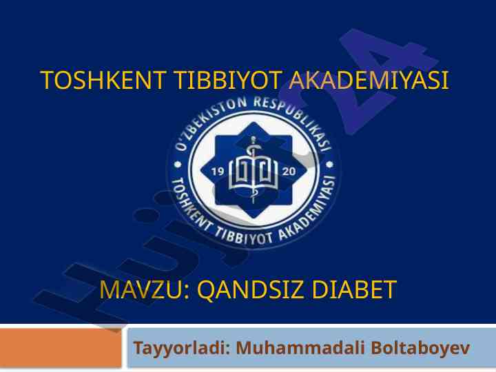 Qandsiz diabet nima va qanday asoslar bor