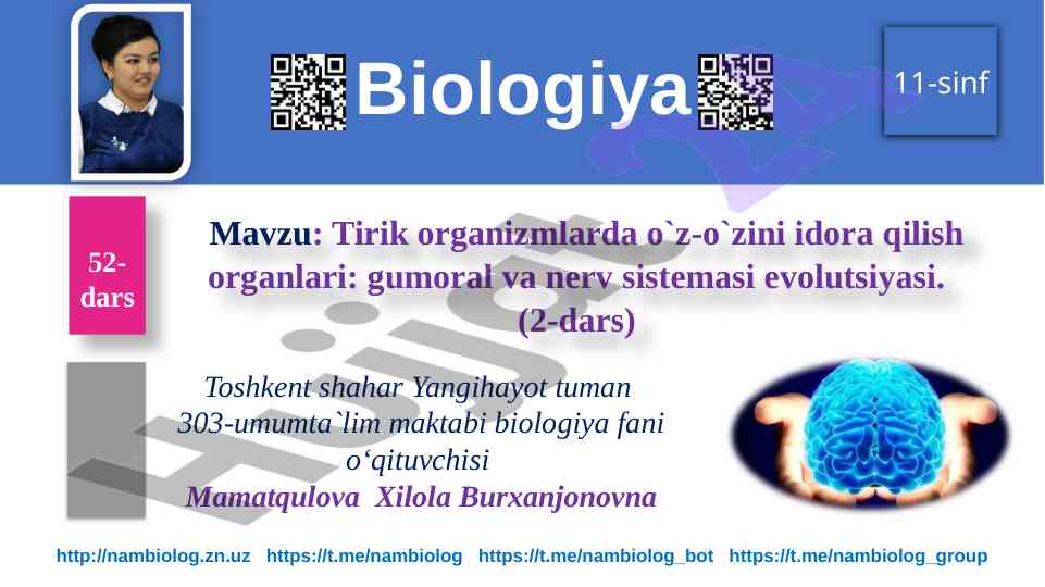 Tirik organizmlarda o'z-o'zini idora qilish organlari