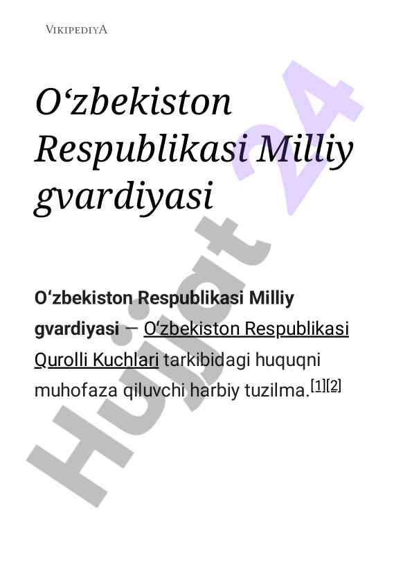 O'zbekiston respublikasi milliy gvardiyasi tashkiloti