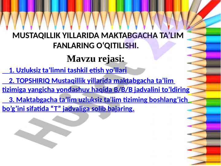 Maktabgacha ta’lim fanlari o‘qitilishi tahlili