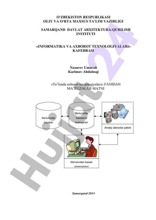 Ta’limda axborot texnologiyalari ma’ruzalar matni