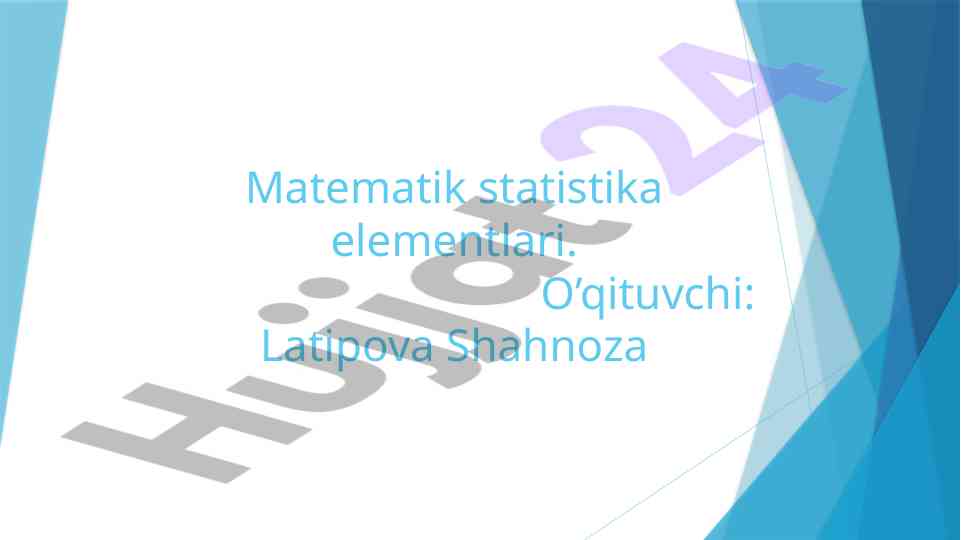 Matematik statistika elementlari va kombinatorika