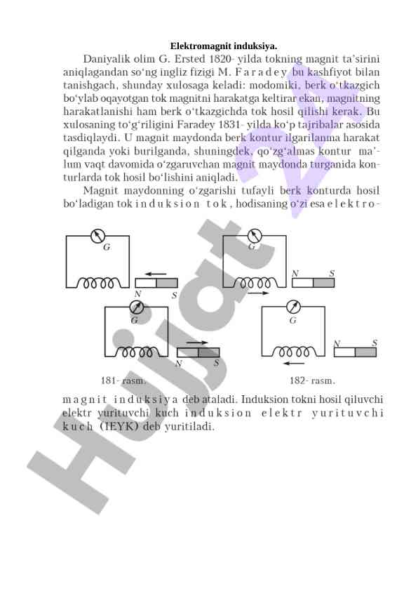 Elektromagnit induksiya asoslari va ilovalari