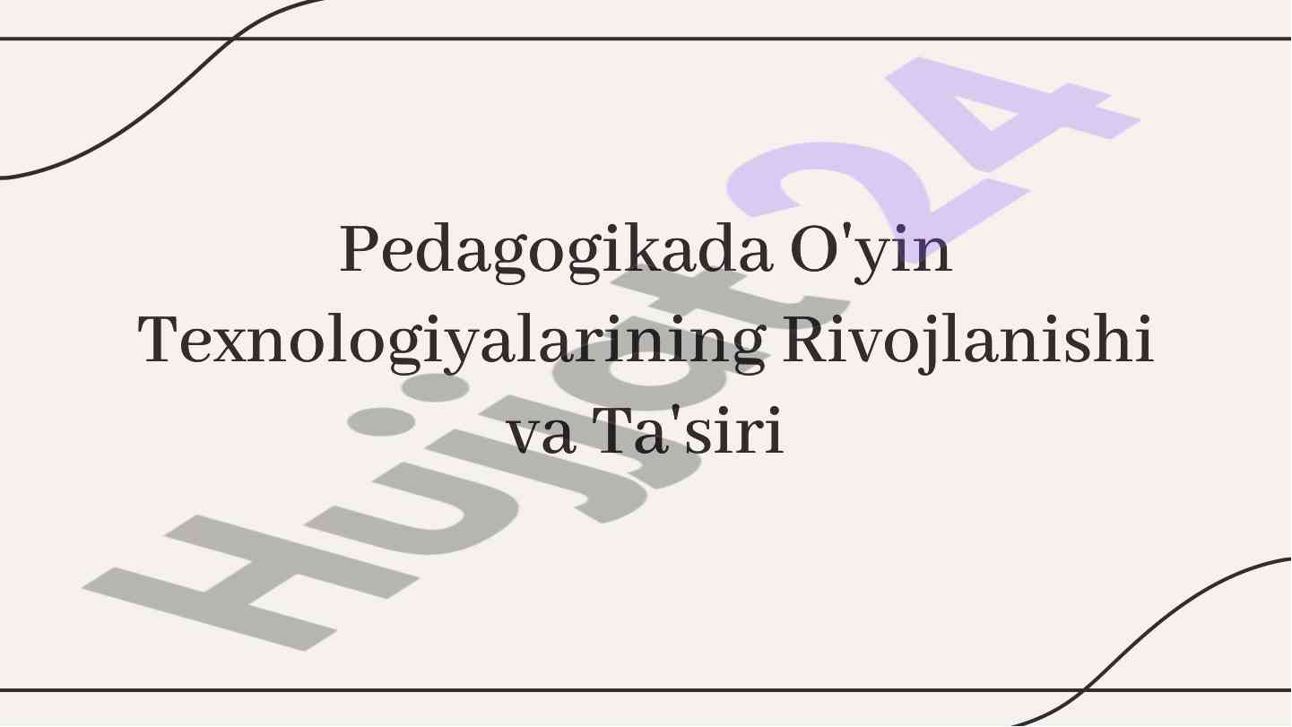 O'yin texnologiyalarining rivojlanishi va ta'siri