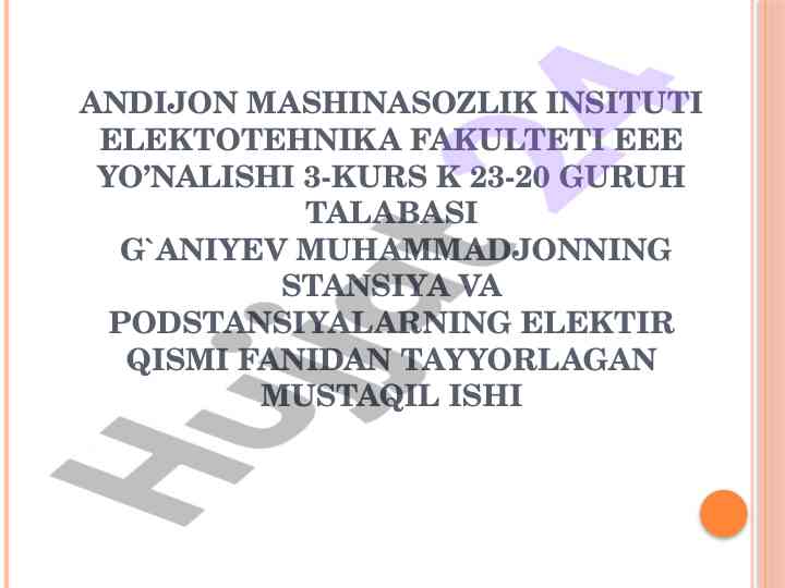 Kuchlanish transformatorlari va ularning tuzilishi