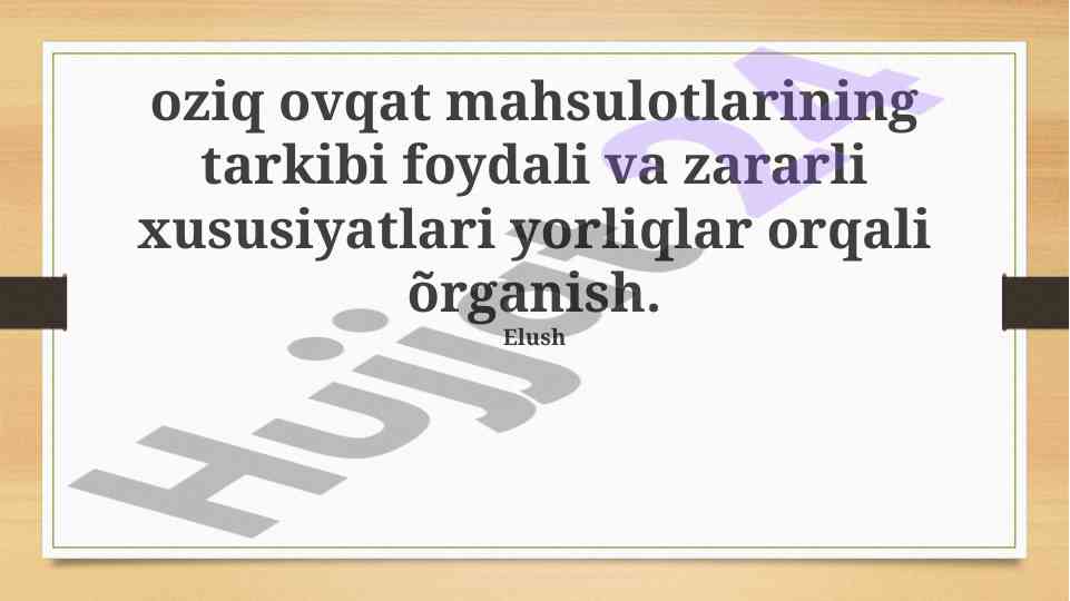 Oziq-ovqat mahsulotlari tarkibi