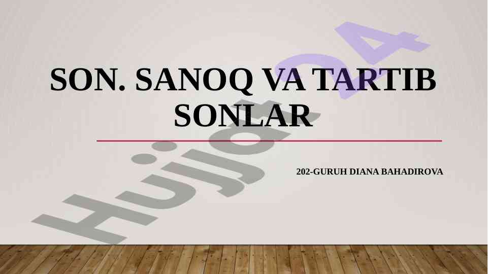 Sanoq va tartib sonlar lotin tilida