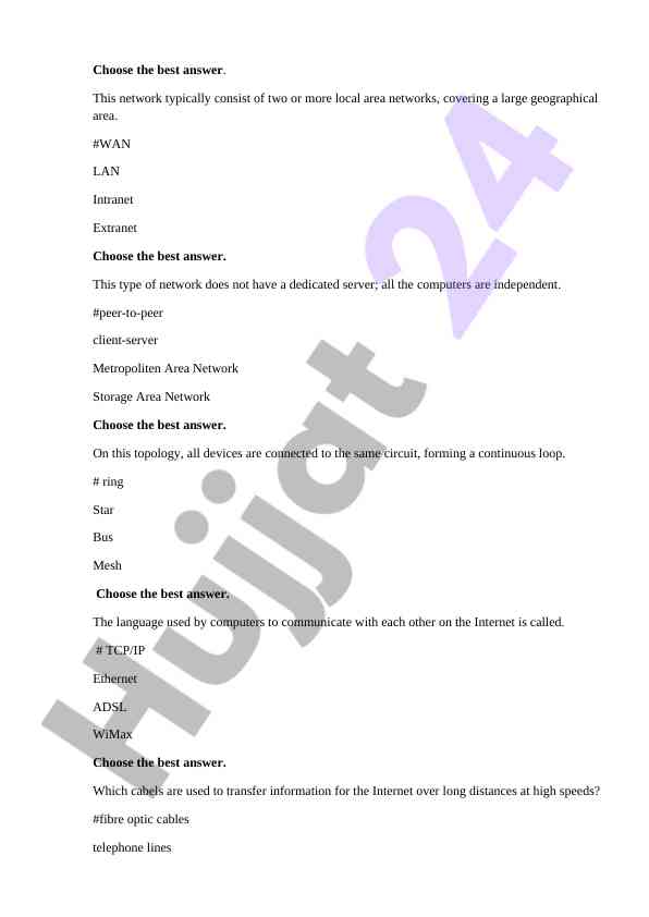 Networking concepts and technologies test questions