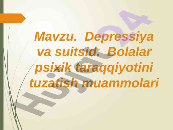 Depressiya va suitsid: bolalar psiхik taraqiyotini tuzatish