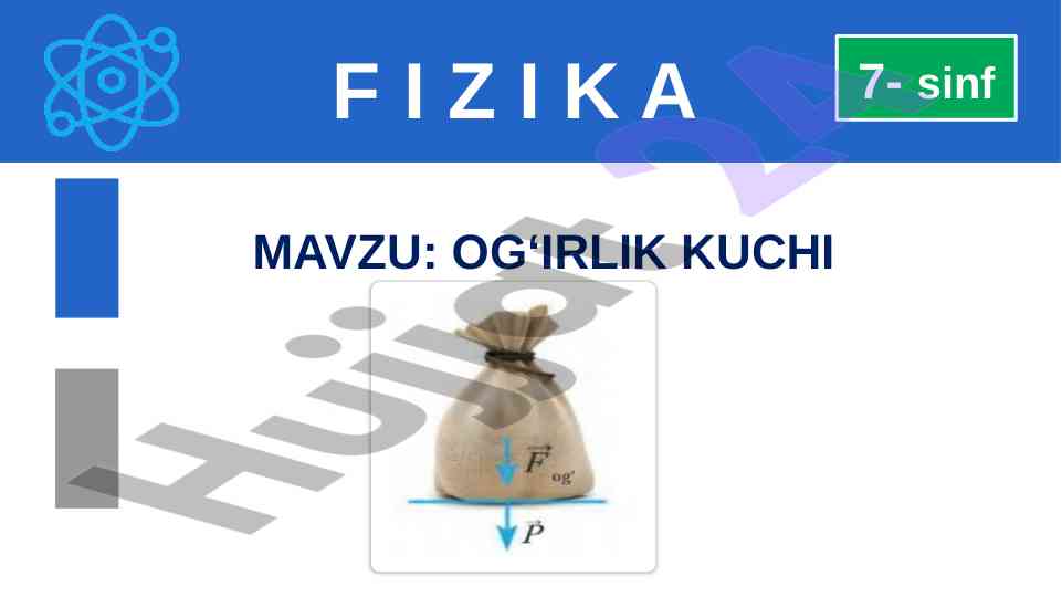 Og‘irlik kuchini hisoblash usullari