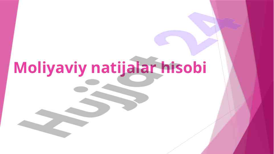 Moliyaviy natijalar hisobi bo‘yicha tahlil
