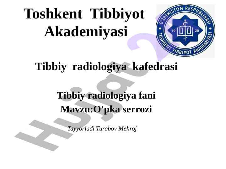 O'pka serrozi va uning diagnostikasi