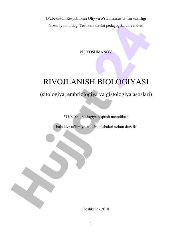 Biologiya o‘qitish metodikasi darsligi