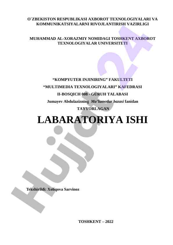 Logical operators in relational databases laboratory work