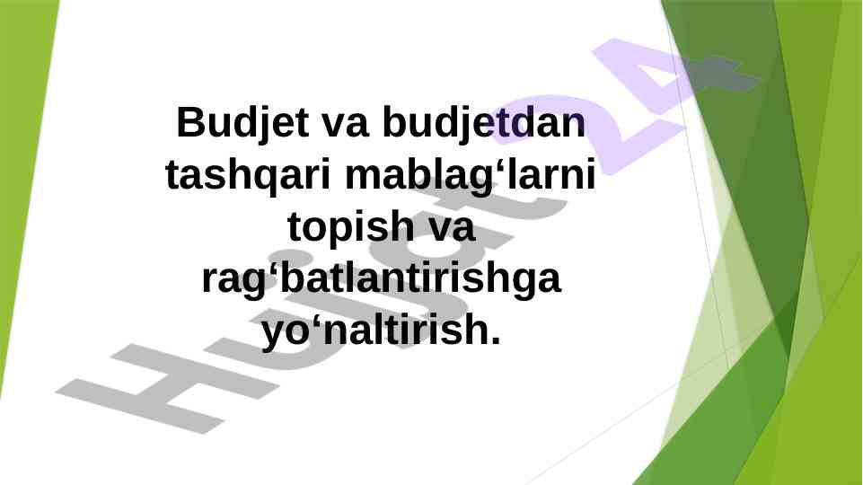 Budjet mablagʻlarini topish va ragʻbatlantirish