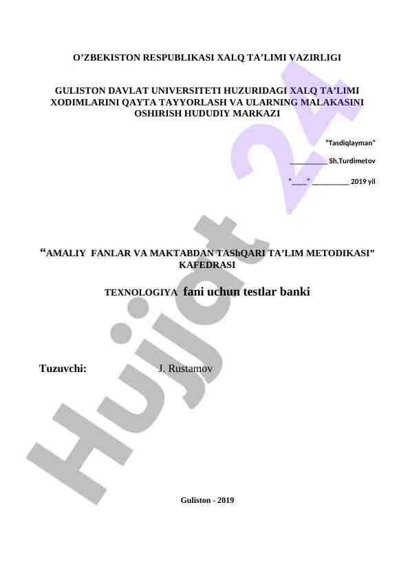 Amaliy fanlar va ta’lim metodikasi testlari