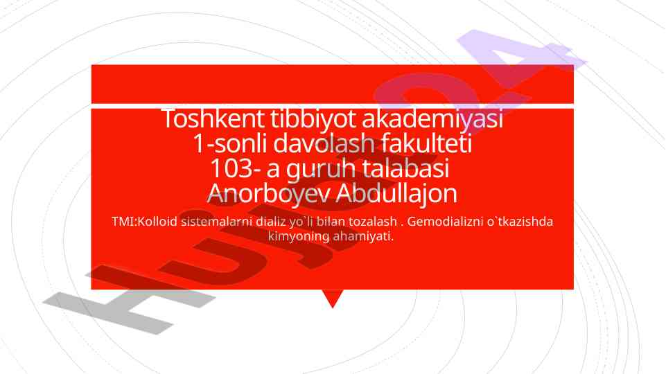 Kolloid sistemalarni dializ yo`li bilan tozalashning ahamiyati