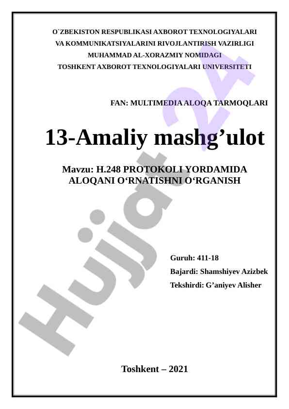 H.248 protokoliga oidan aloqani o‘rganish