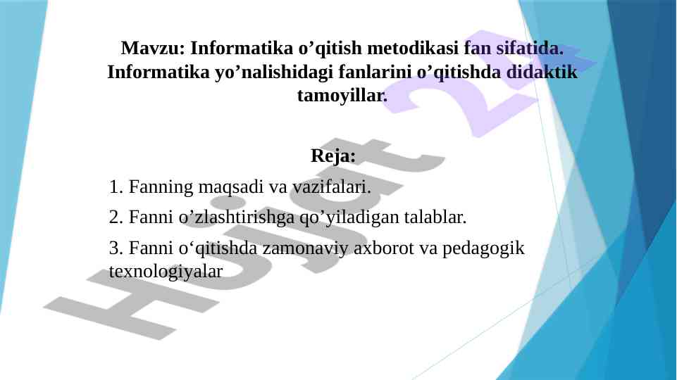 Informatika o'qitish metodikasi fan sifatida