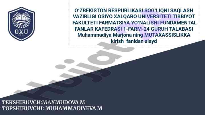 O‘zbekistonda farmaseftik ishlab chiqarish korxonalari