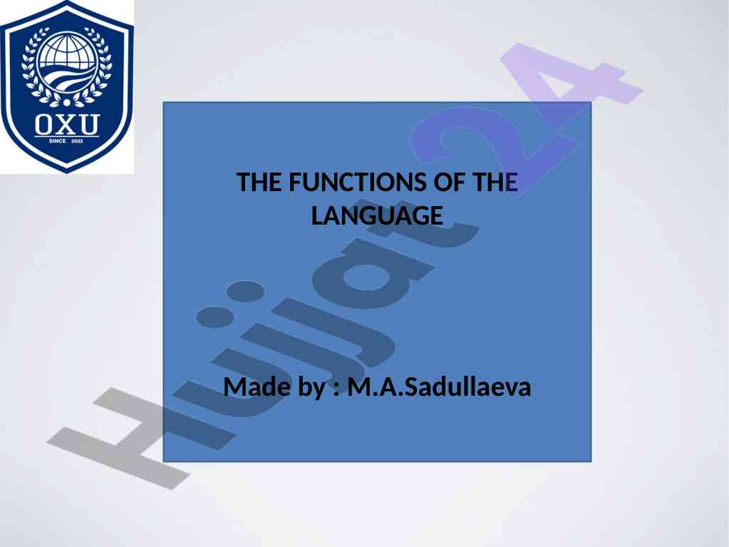 Functions of language in communication