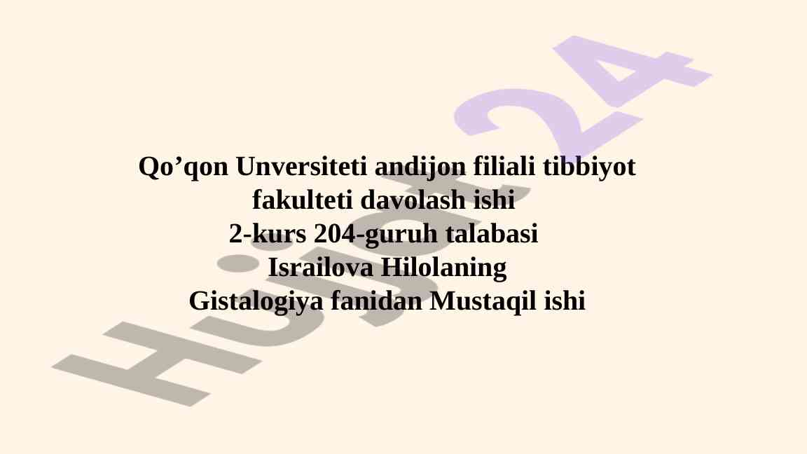 O'rta quloq tuzilishi va funktsiyasi haqida mustaqil ish