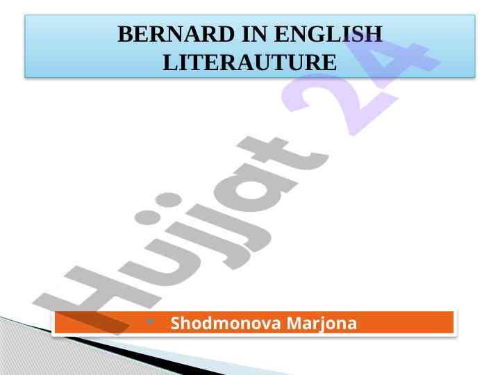 Bernard in english literature analysis