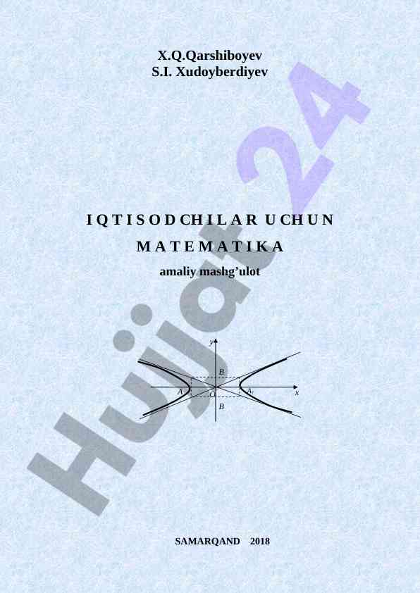 Iqtisodchilar uchun matematika uslubiy qo‘llanma