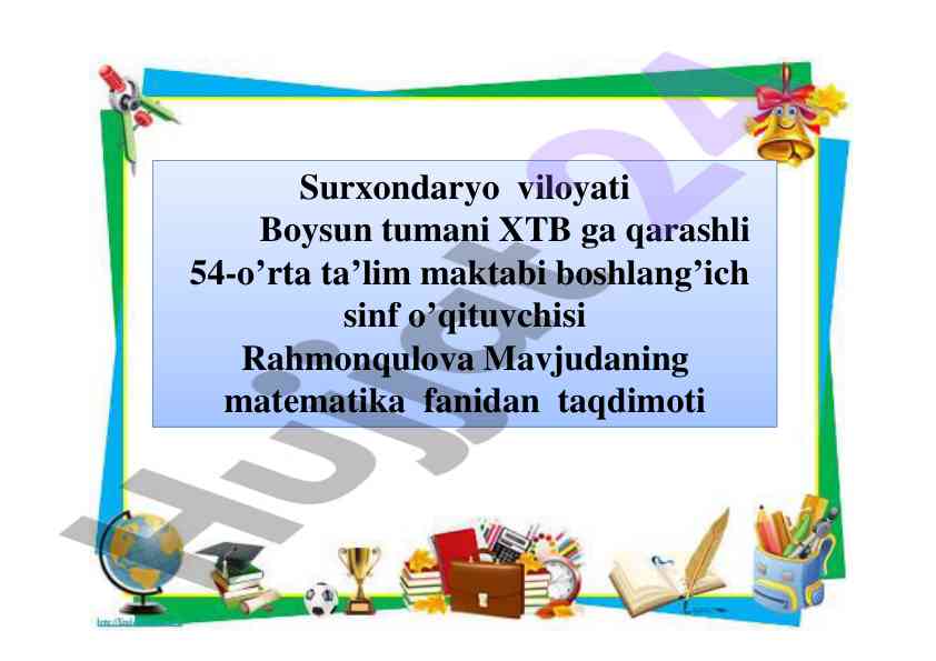 Bir xil maxrajli kasrlarni ayirish ta’lim darslari