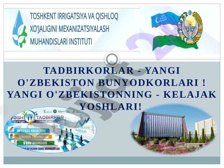 Tadbirkorlik rivoji va yangi o'zbekiston