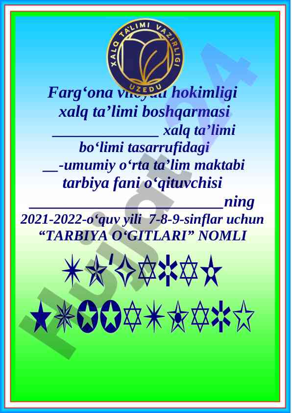 Tarbiya o‘gitlari to‘garak a‘zolari ma’lumoti