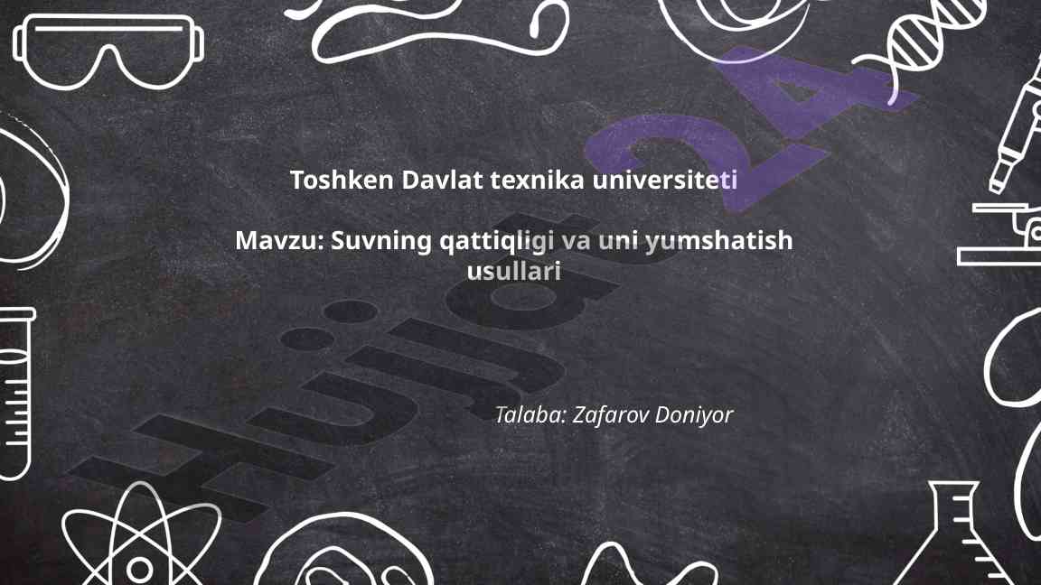 Suvning Qattiqligi Va Uni Yumshatish Usullari